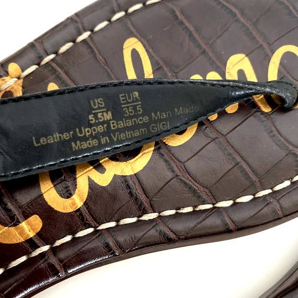 Sam Edelman Gigi Leather T Strap Flat Sandal Thong Toe Ankle Strap Black 5.5 - Picture 5 of 10